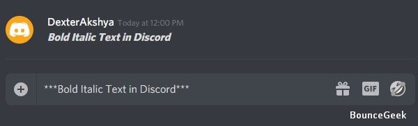 Bold Italic Text in Discord