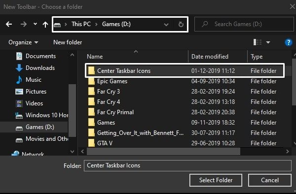 Create Dummy Folder - Select Folder