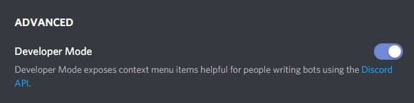 Discord - Enable Developer Mode