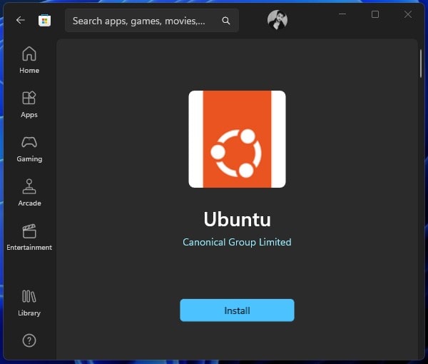 Install Ubuntu from Microsoft Store