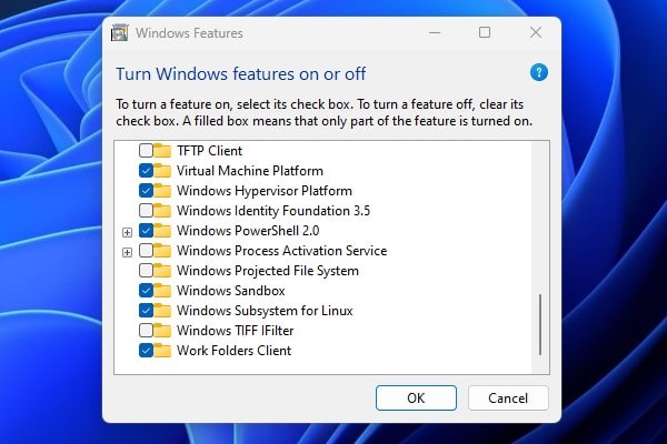 Turn on Windows Subsystem for Linux