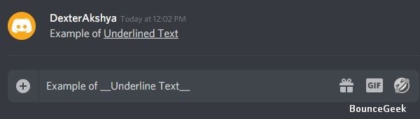 Underlined Text in Discord