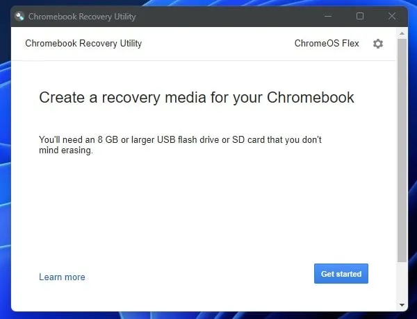 Recovery Utility to Install Chrome os on PC