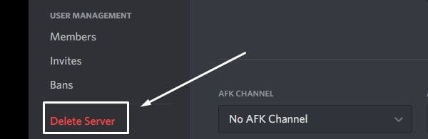 Delete Discord Server
