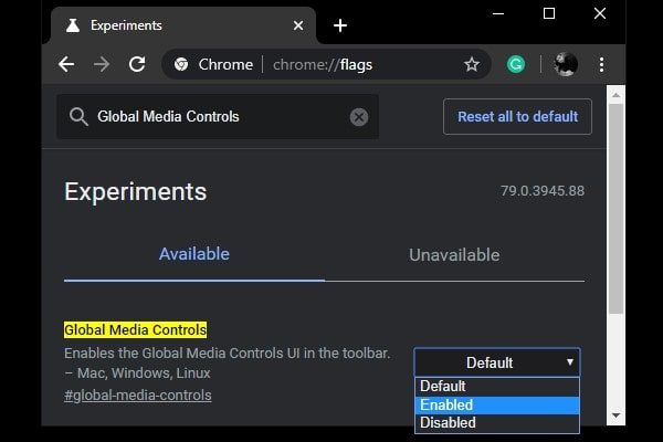 Enable YouTube Media Control Playback