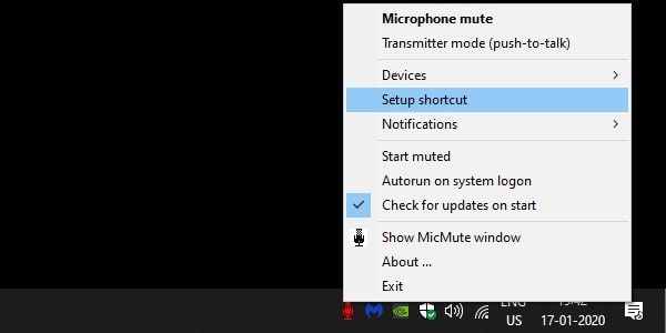 MicMute Setup Shortcut