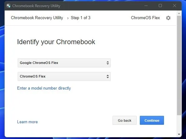 Select Chrome OS Flex