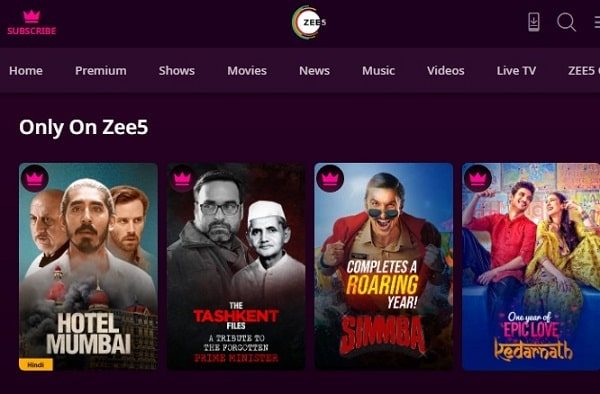 Zee5 - Movies and Web Series
