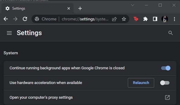 Disable Hardware Acceleration in Chrome