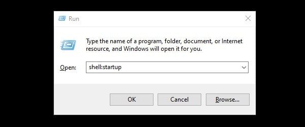Open Startup folder