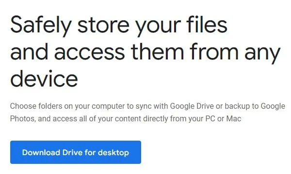 Download Google Drive for Desktop