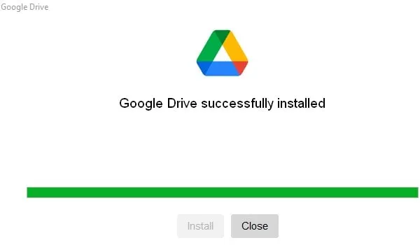 Google Drive Successfully Installed Windows 11
