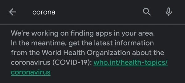 Play Store CoronaVirus