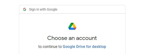Sign in to use Google Drive for Desktop