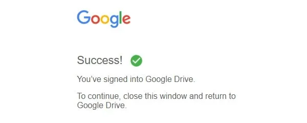 Sucessfully Sign in to Google Drive for Desktop