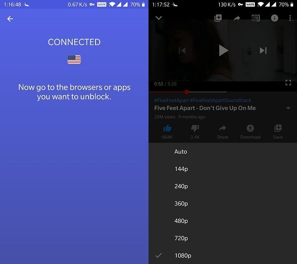 Use VPN App to Unlock YouTube Video Quality