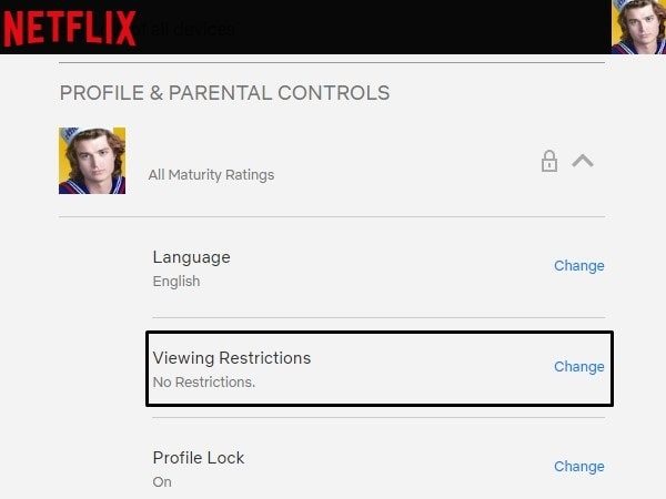 Change Viewing Restrictions