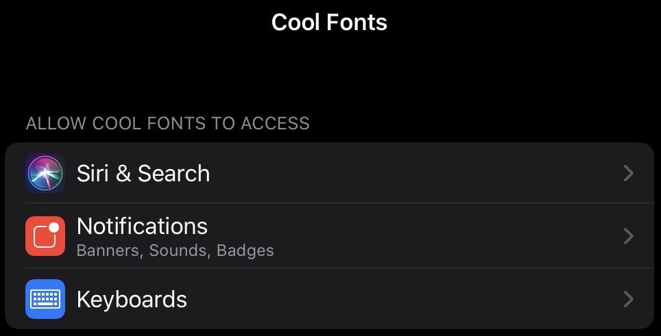 Cool Fonts - Keyboard Settings