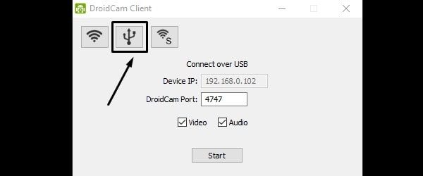 Droidcam - USB Connection