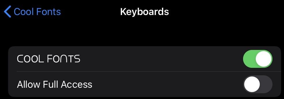 Enable Cool Fonts in Keyboards