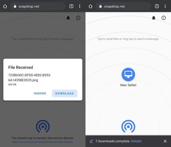 file transfer between android and ios