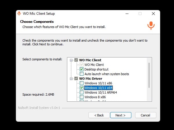 Install WO Mic Client and Driver on Windows 11