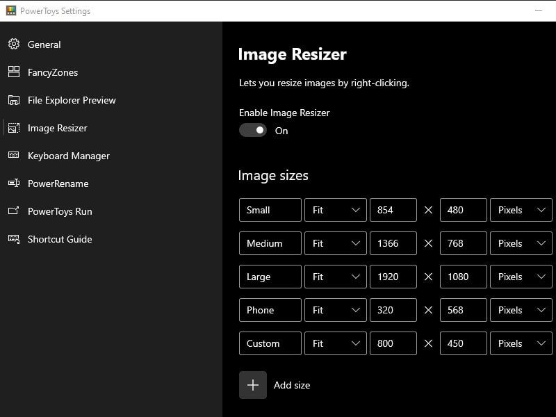 Resize Pictures using PowerToys in Windows 10