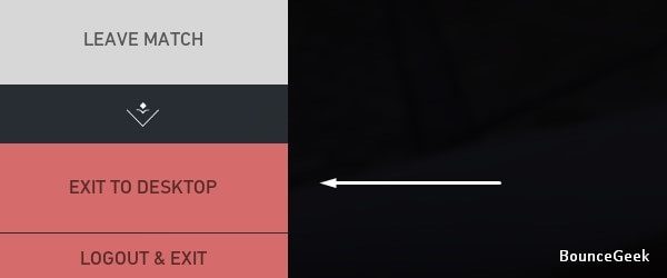 Exit to Desktop - Valorant