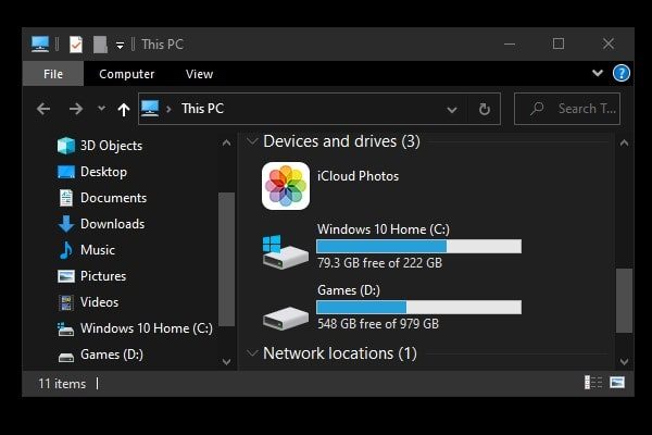 Hide partition in Windows 10