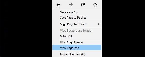 View Page Info - Firefox