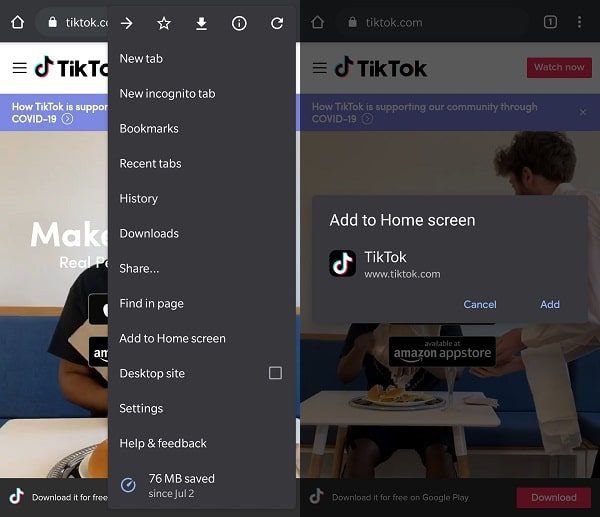 Add TikTok to Home Screen