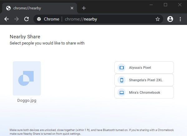 Chrome Nearby Share