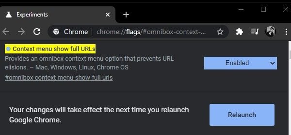 Enable Always Show Flag - Relaunch Chrome