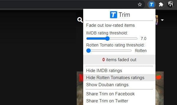 Hide Rotten Tomatoes Ratings