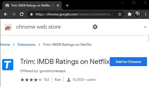 Trim IMDB Ratings on Netflix
