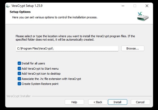 Install VeraCrypt on Windows 11