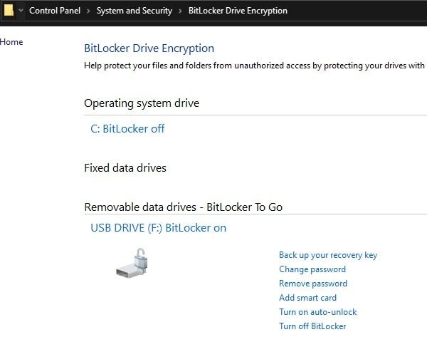 Remove BitLocker Password