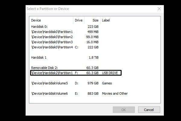 Select USB Drive - Password Protect USB Drive in Windows