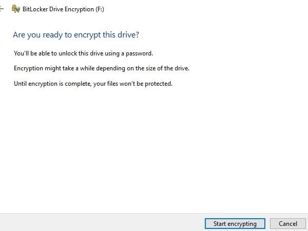 Start Encrypting USB Flash Drive