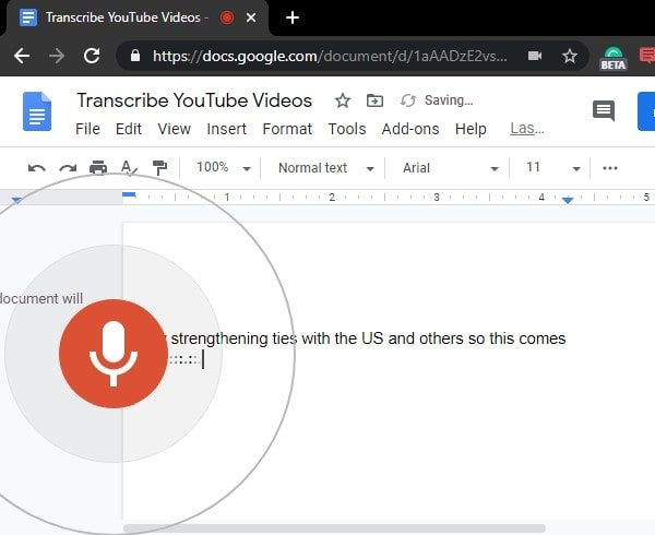 Transcribe YouTube Video Google Docs