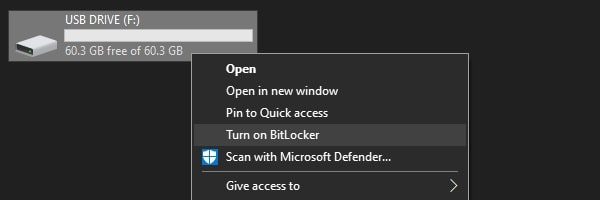 Turn on BitLocker