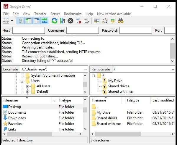 Use Google Drive as FTP Server FileZilla Pro