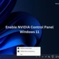 Enable NVIDIA Control Panel Windows 11
