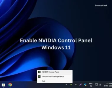 Enable NVIDIA Control Panel Windows 11