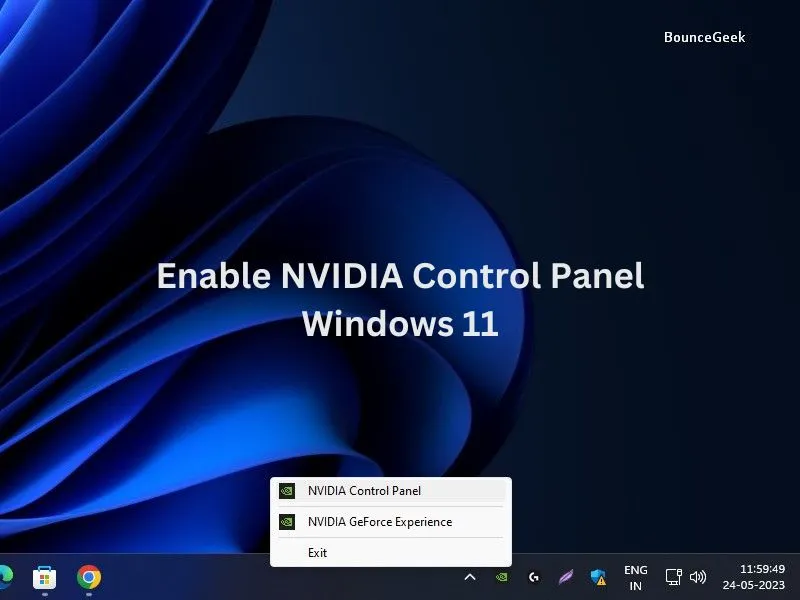 Enable NVIDIA Control Panel Windows 11