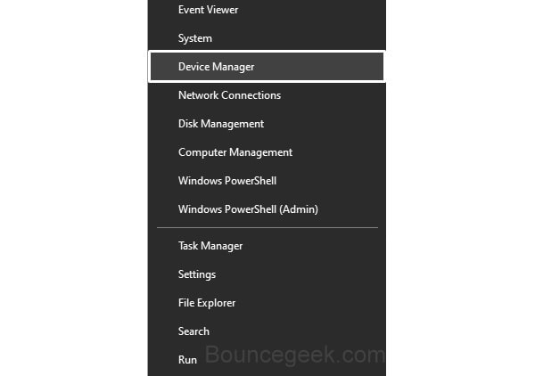 Open Device Manager WinX Menu