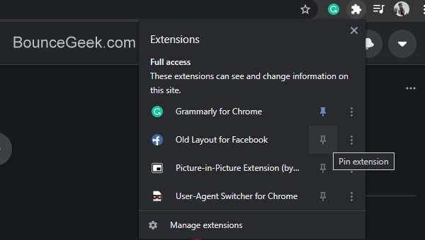 Pin Old Layout for Facebook Extension Chrome