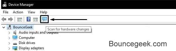 Scan for Hardware Changes Device Manager