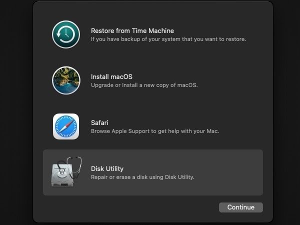 Select Disk Utility