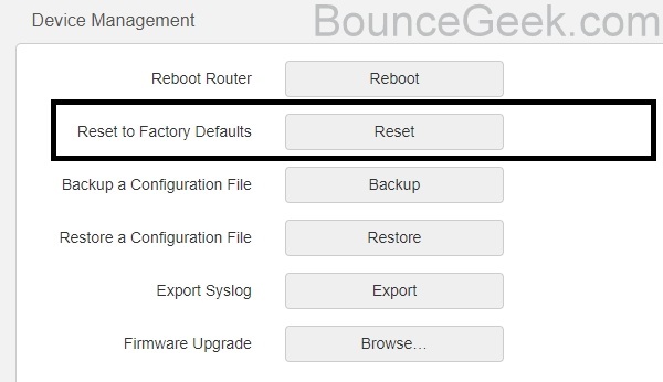 Reset Router